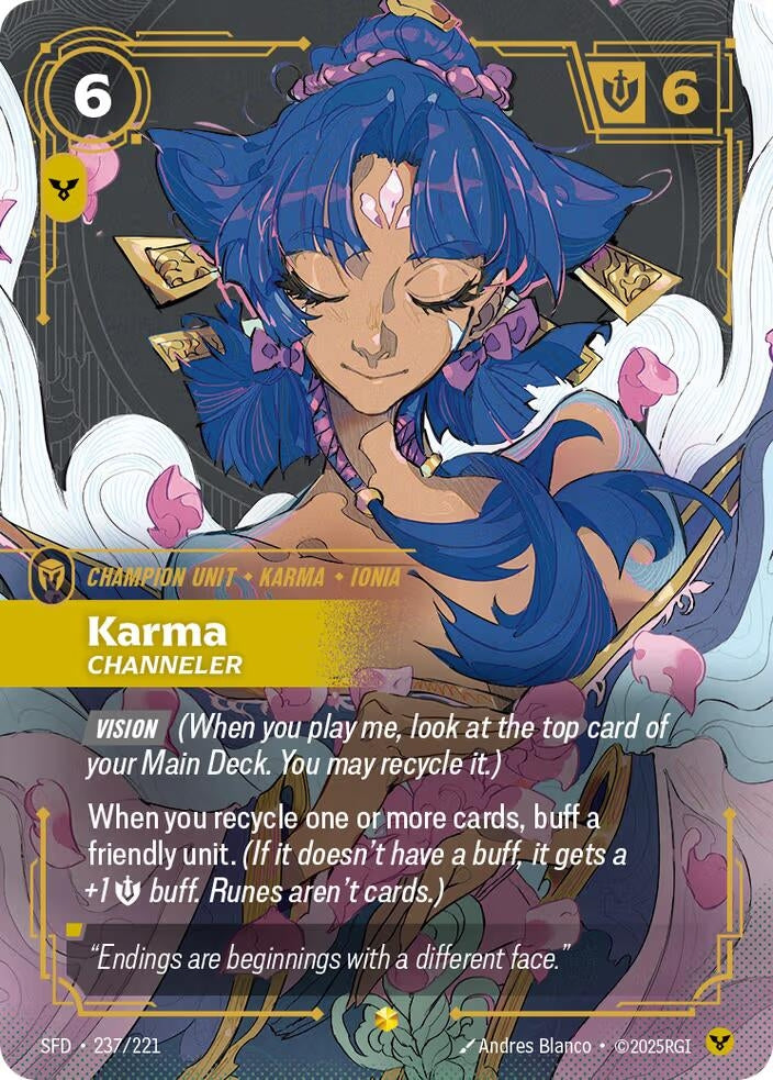 Image for Karma, Channeler (Overnumbered) (237/221) (Spiritforged) (SFD) - Riftbound: League of Legends Trading Card Game
