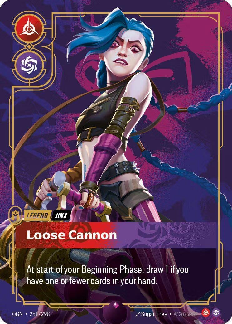 Image for Jinx, Loose Cannon (Metal) (Best Of) (251/298) (Riftbound Organized Play Promotional Cards) (OPP) - Riftbound: League of Legends Trading Card Game