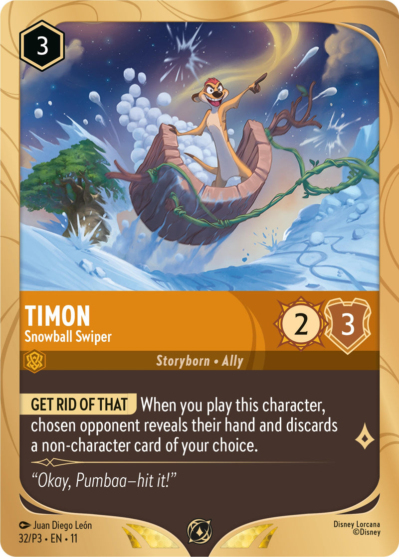 Image for Timon - Snowball Swiper (32) (Disney Lorcana Promo Cards) (DLPC) - Disney Lorcana