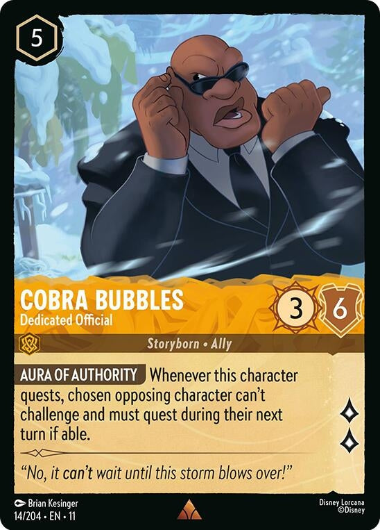 Cobra Bubbles - Dedicated Official (14/204) (Winterspell) Disney Lorcana
