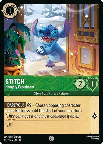 Stitch - Naughty Experiment (70/204) (Winterspell) Disney Lorcana