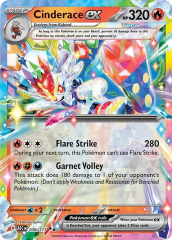 Image for Cinderace ex (038/217) (ME: Ascended Heroes) - Pokemon