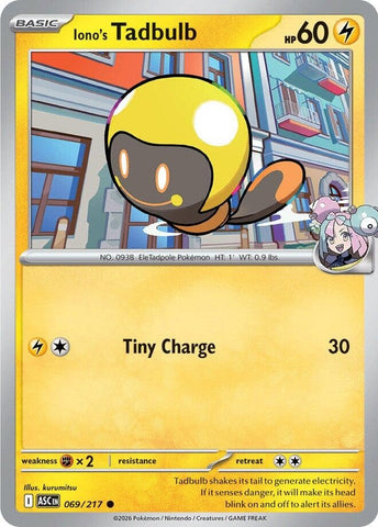 Image for Iono's Tadbulb (069/217) (ME: Ascended Heroes) - Pokemon