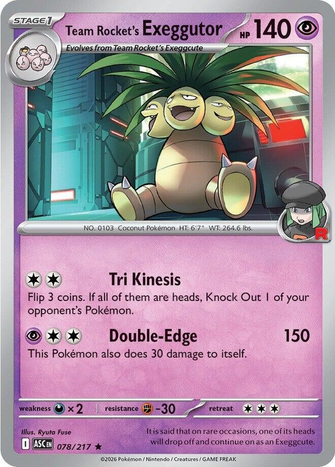 Image for Team Rocket's Exeggutor (078/217) (ME: Ascended Heroes) - Pokemon