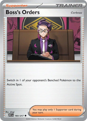 Image for Boss's Orders [Corbeau] (183/217) (ME: Ascended Heroes) - Pokemon