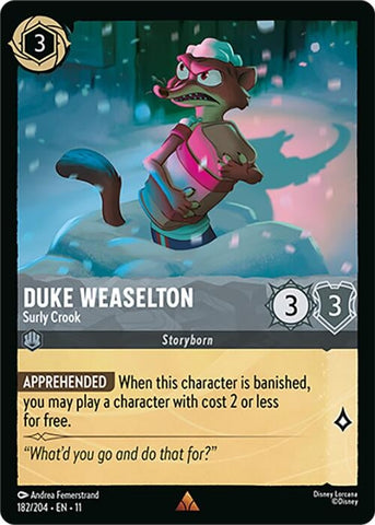 Duke Weaselton - Surly Crook (182/204) (Winterspell) Disney Lorcana