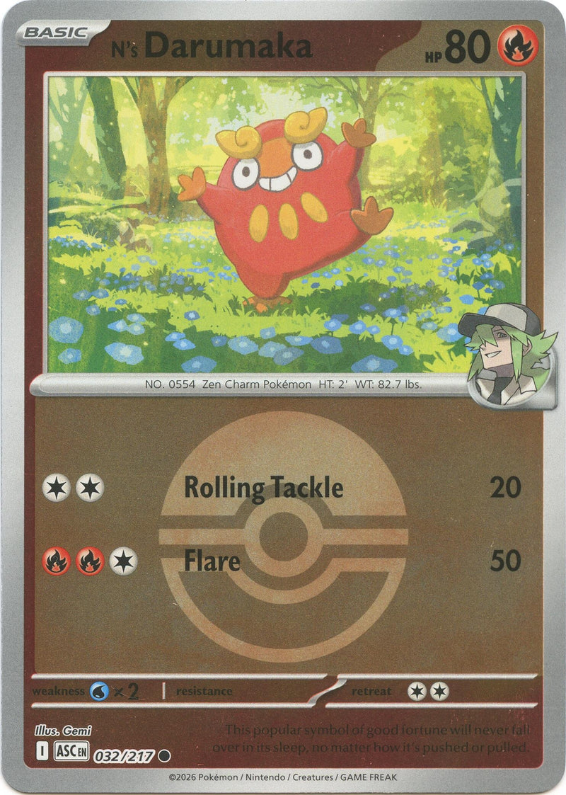 Image for N's Darumaka (Poke Ball) (032/217) (ME: Ascended Heroes) - Pokemon