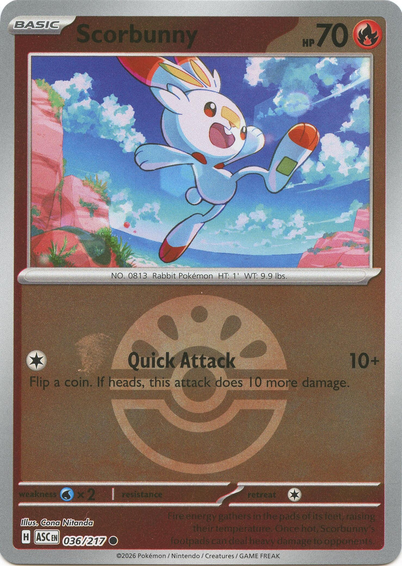 Image for Scorbunny - 036/217 (Friend Ball) (036/217) (ME: Ascended Heroes) - Pokemon