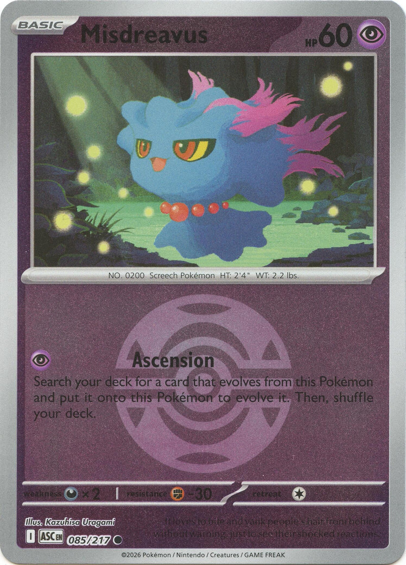 Image for Misdreavus - 085/217 (Dusk Ball) (085/217) (ME: Ascended Heroes) - Pokemon