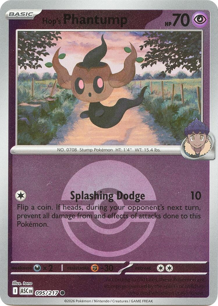 Image for Hop's Phantump (Poke Ball) (095/217) (ME: Ascended Heroes) - Pokemon