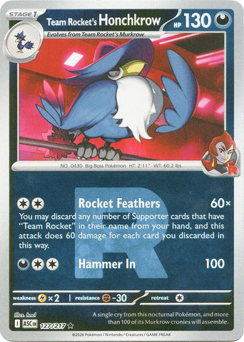 Image for Team Rocket's Honchkrow (Team Rocket) (127/217) (ME: Ascended Heroes) - Pokemon
