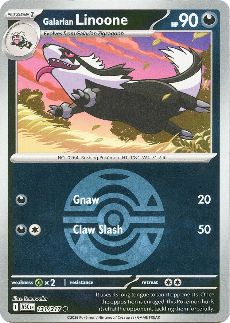 Image for Galarian Linoone (Dusk Ball) (131/217) (ME: Ascended Heroes) - Pokemon