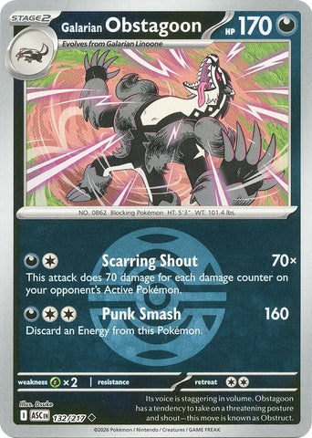 Image for Galarian Obstagoon - 132/217 (Dusk Ball) (132/217) (ME: Ascended Heroes) - Pokemon