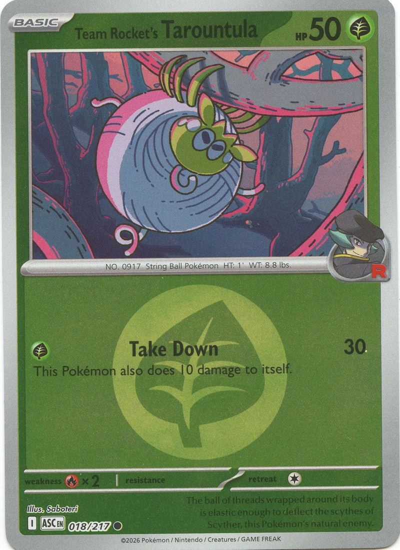 Image for Team Rocket's Tarountula (Energy Symbol Pattern) (018/217) (ME: Ascended Heroes) - Pokemon