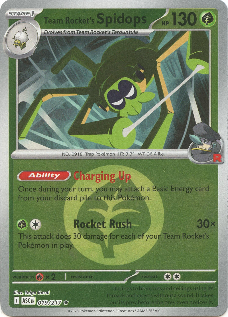 Image for Team Rocket's Spidops (Energy Symbol Pattern) (019/217) (ME: Ascended Heroes) - Pokemon