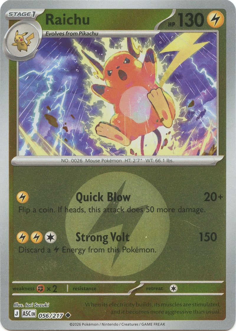 Image for Raichu (Energy Symbol Pattern) (056/217) (ME: Ascended Heroes) - Pokemon