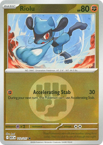 Image for Riolu (Energy Symbol Pattern) (112/217) (ME: Ascended Heroes) - Pokemon