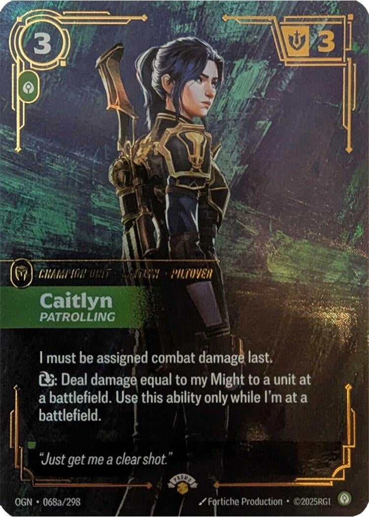 Image for Caitlyn, Patrolling (068a/298) (Riftbound Promotional Cards) (PR) - Riftbound: League of Legends Trading Card Game