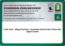 Image for Code Card - Ascended Heroes Elite Trainer Box digital bundle (ME: Ascended Heroes) - Pokemon