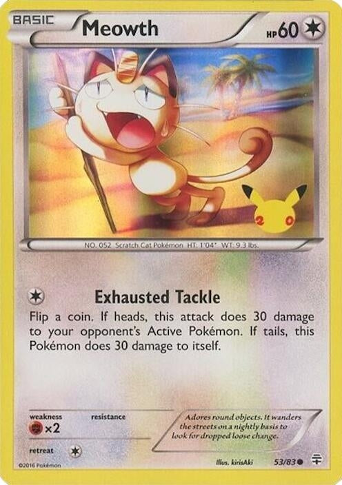 Meowth - 53/83 (20th Anniversary) (053/083) (Miscellaneous Cards & Products)