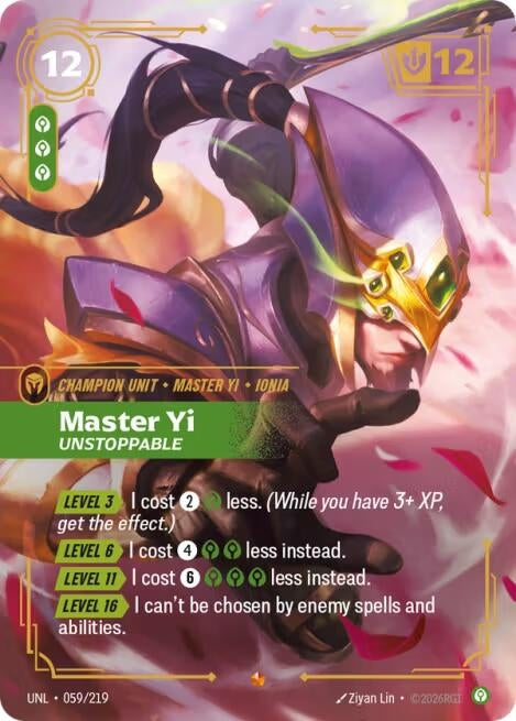 Image for Master Yi, Unstoppable (059/219) (Unleashed) (UNL) - Riftbound: League of Legends Trading Card Game