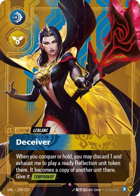 Image for LeBlanc, Deceiver (199/219) (Unleashed) (UNL) - Riftbound: League of Legends Trading Card Game