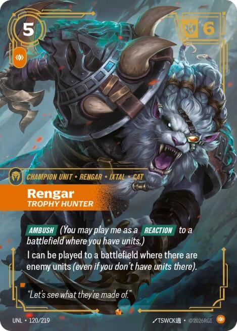 Image for Rengar, Trophy Hunter (120/219) (Unleashed) (UNL) - Riftbound: League of Legends Trading Card Game