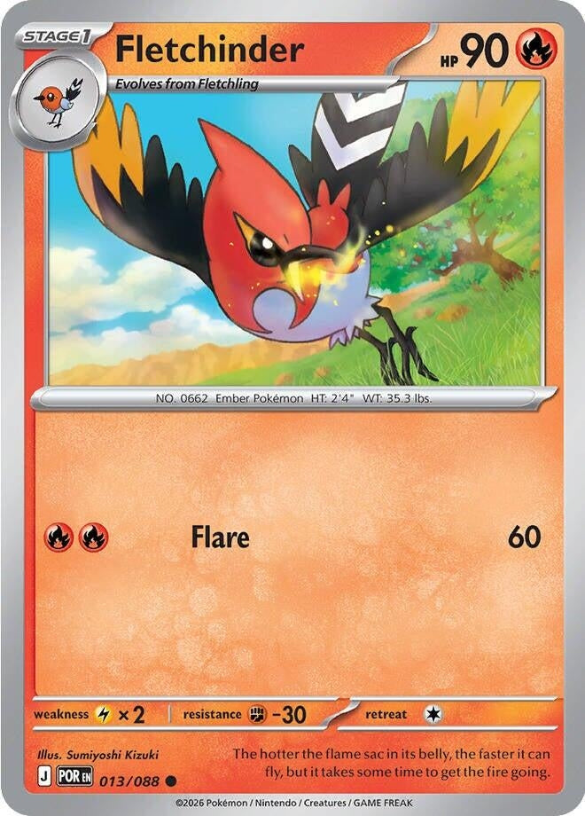 Image for Fletchinder (013/088) (ME03: Perfect Order) - Pokemon
