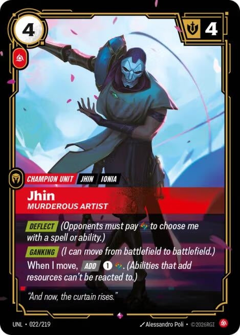 Image for Jhin, Murderous Artist (022/219) (Unleashed) (UNL) - Riftbound: League of Legends Trading Card Game