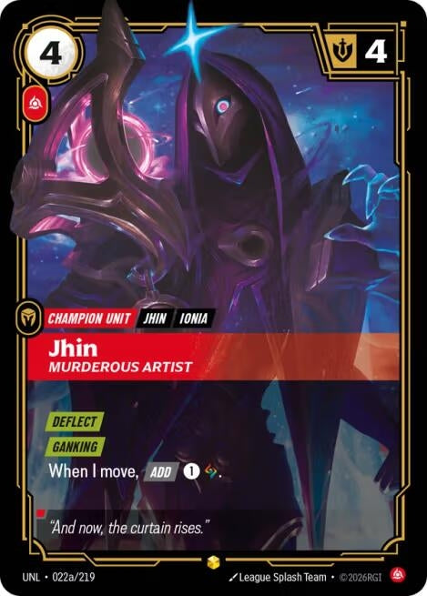 Image for Jhin, Murderous Artist (Alternate Art) (022a/219) (Unleashed) (UNL) - Riftbound: League of Legends Trading Card Game