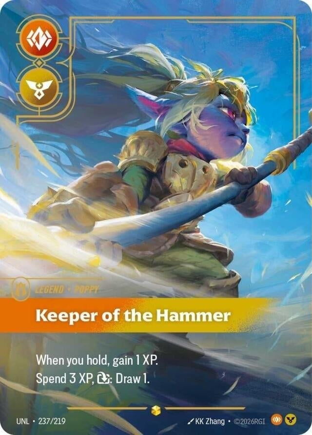 Image for Poppy, Keeper of the Hammer (Overnumbered) (237/219) (Unleashed) (UNL) - Riftbound: League of Legends Trading Card Game