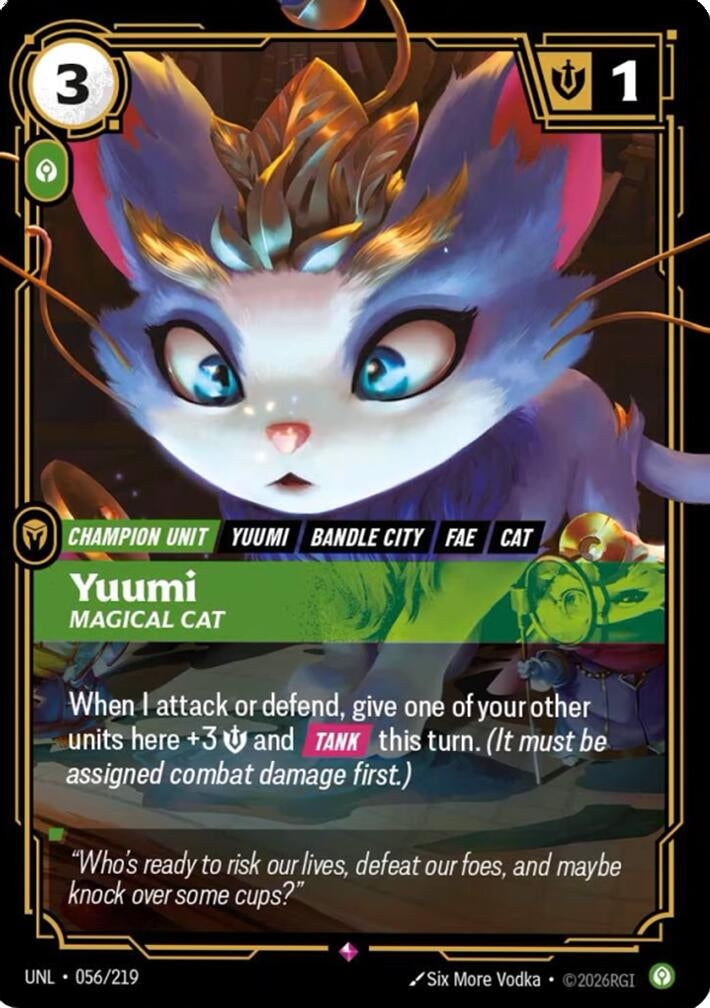 Image for Yuumi, Magical Cat (056/219) (Unleashed) (UNL) - Riftbound: League of Legends Trading Card Game