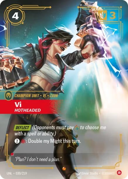 Image for Vi, Hotheaded (030/219) (Unleashed) (UNL) - Riftbound: League of Legends Trading Card Game