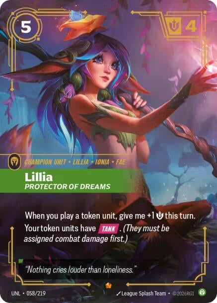 Image for Lillia, Protector of Dreams (058/219) (Unleashed) (UNL) - Riftbound: League of Legends Trading Card Game