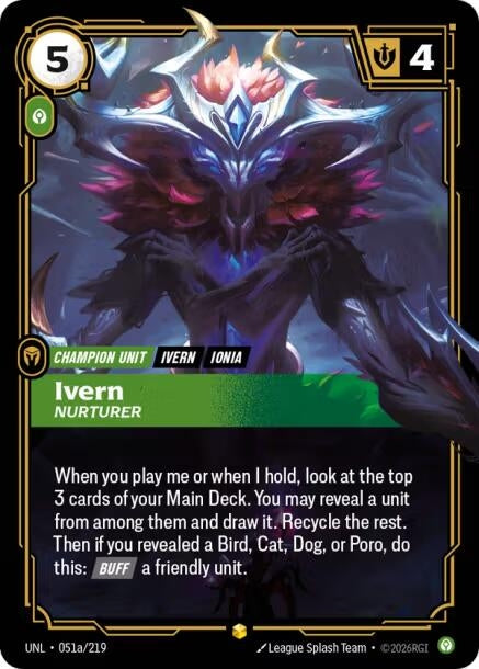 Image for Ivern, Nurturer (Alternate Art) (051a/219) (Unleashed) (UNL) - Riftbound: League of Legends Trading Card Game