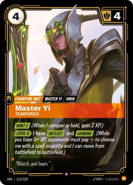 Image for Master Yi, Tempered (113/219) (Unleashed) (UNL) - Riftbound: League of Legends Trading Card Game