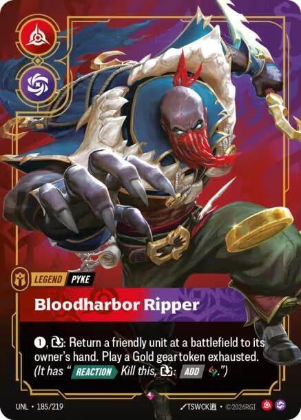 Image for Pyke, Bloodharbor Ripper (185/219) (Unleashed) (UNL) - Riftbound: League of Legends Trading Card Game
