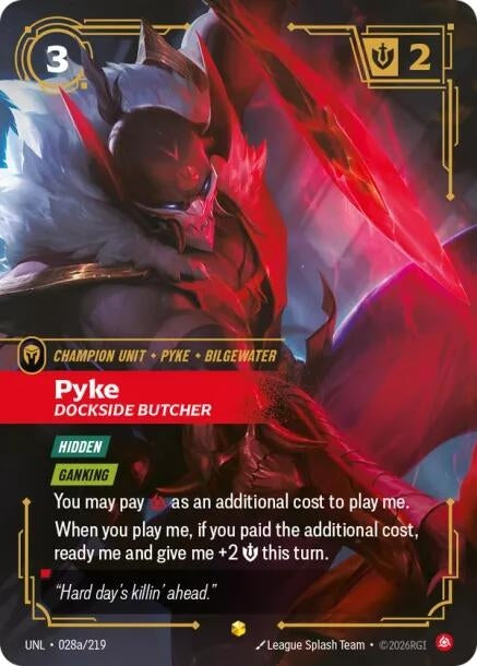 Image for Pyke, Dockside Butcher (Alternate Art) (028a/219) (Unleashed) (UNL) - Riftbound: League of Legends Trading Card Game