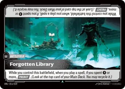 Image for Forgotten Library (211/219) (Unleashed) (UNL) - Riftbound: League of Legends Trading Card Game