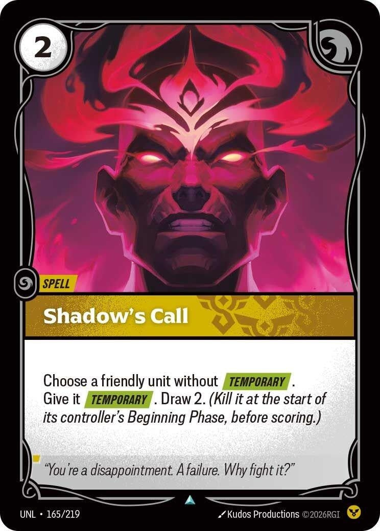 Image for Shadow's Call (165/219) (Unleashed) (UNL) - Riftbound: League of Legends Trading Card Game