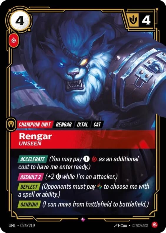 Image for Rengar, Unseen (024/219) (Unleashed) (UNL) - Riftbound: League of Legends Trading Card Game