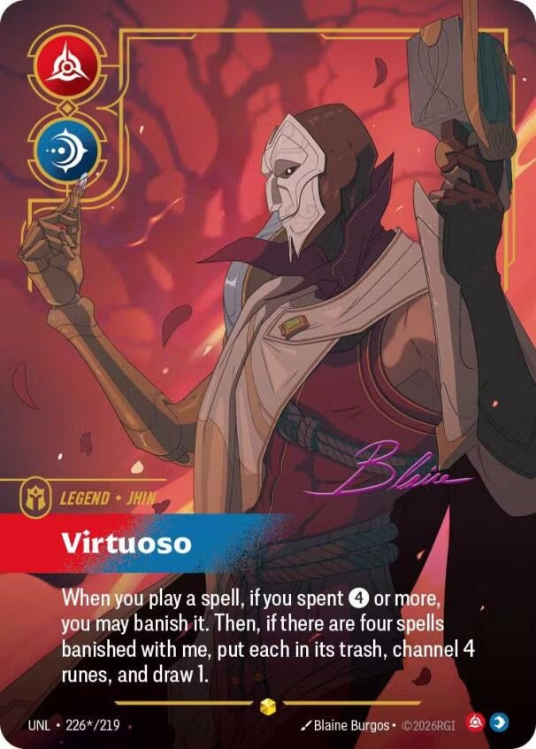 Image for Jhin, Virtuoso (Signature) (226*/219) (Unleashed) (UNL) - Riftbound: League of Legends Trading Card Game