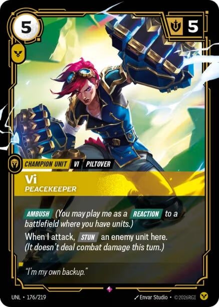 Image for Vi, Peacekeeper (176/219) (Unleashed) (UNL) - Riftbound: League of Legends Trading Card Game