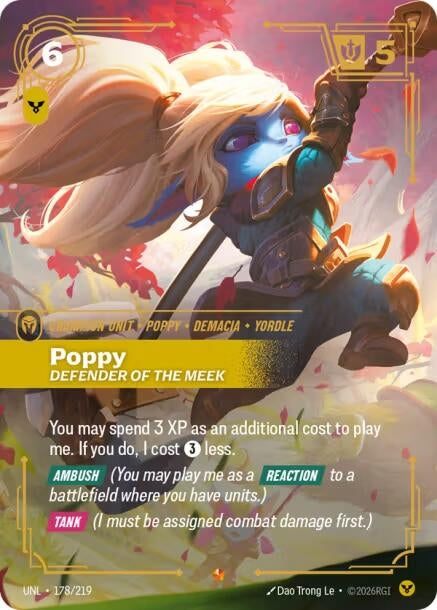 Image for Poppy, Defender of the Meek (178/219) (Unleashed) (UNL) - Riftbound: League of Legends Trading Card Game