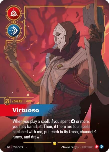 Image for Jhin, Virtuoso (Overnumbered) (226/219) (Unleashed) (UNL) - Riftbound: League of Legends Trading Card Game