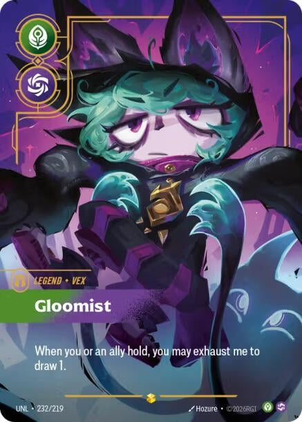 Image for Vex, Gloomist (Overnumbered) (232/219) (Unleashed) (UNL) - Riftbound: League of Legends Trading Card Game