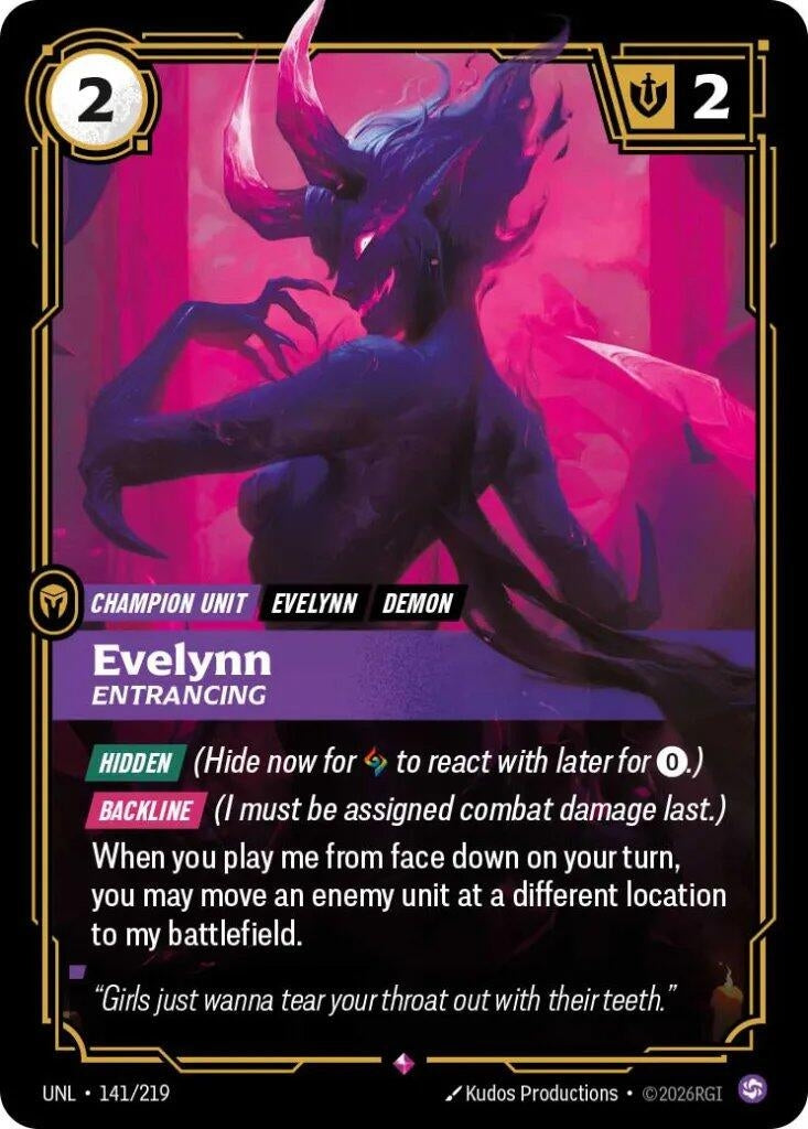 Image for Evelynn, Entrancing (141/219) (Unleashed) (UNL) - Riftbound: League of Legends Trading Card Game
