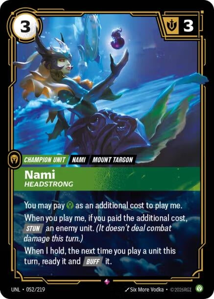 Image for Nami, Headstrong (052/219) (Unleashed) (UNL) - Riftbound: League of Legends Trading Card Game