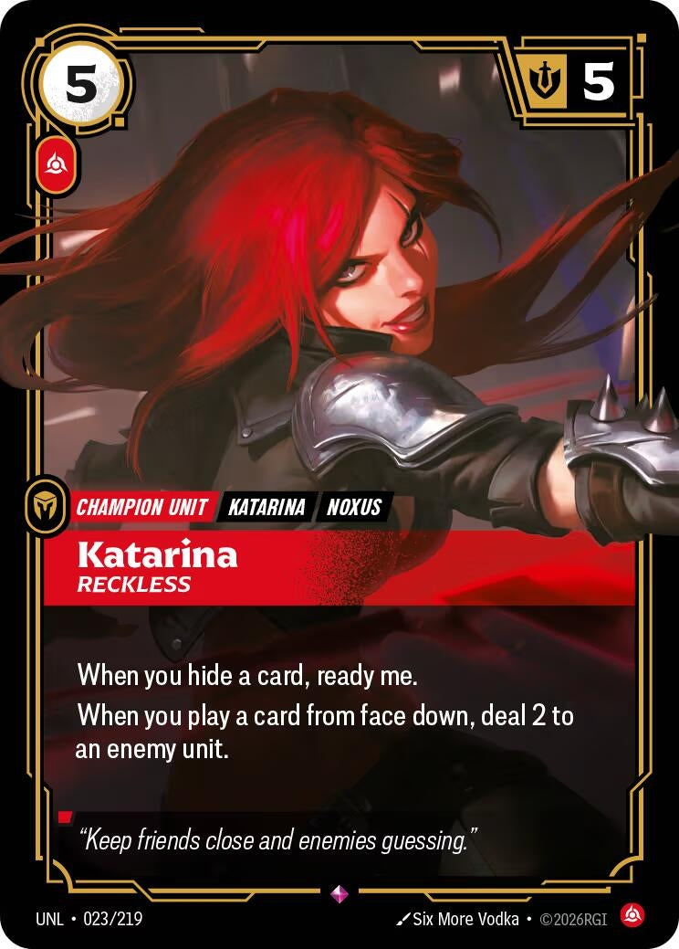 Image for Katarina, Reckless (023/219) (Unleashed) (UNL) - Riftbound: League of Legends Trading Card Game