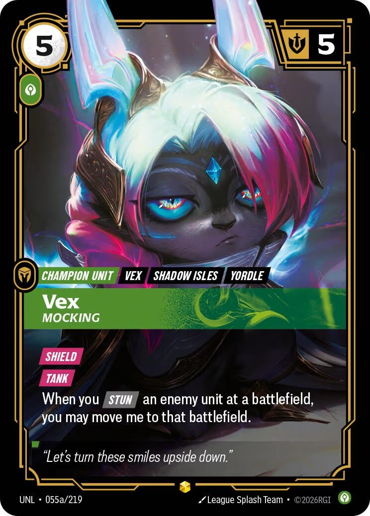 Image for Vex, Mocking (Alternate Art) (055a/219) (Unleashed) (UNL) - Riftbound: League of Legends Trading Card Game
